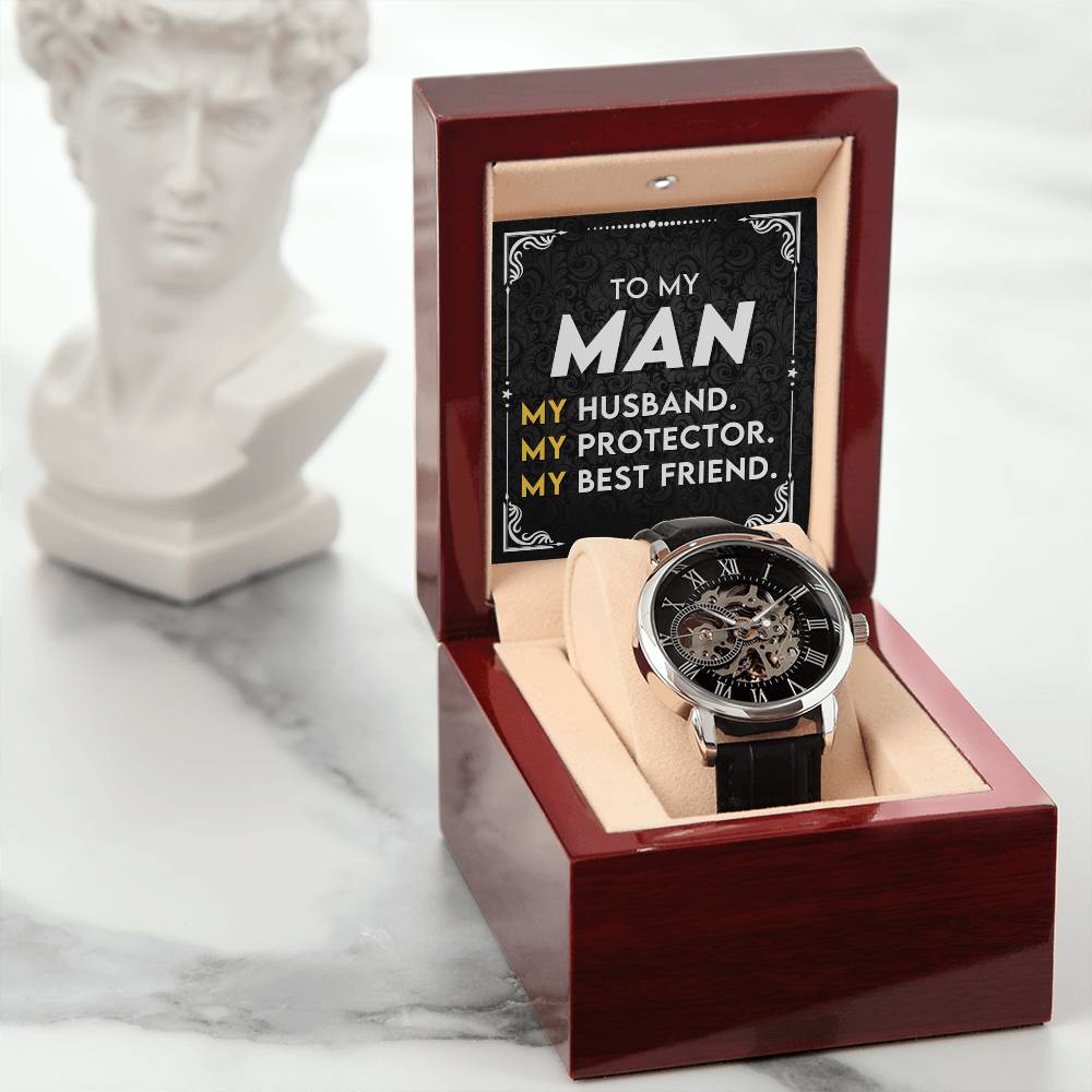 To My Man – Luxury Openwork Watch | My Husband, My Protector, My Best Friend