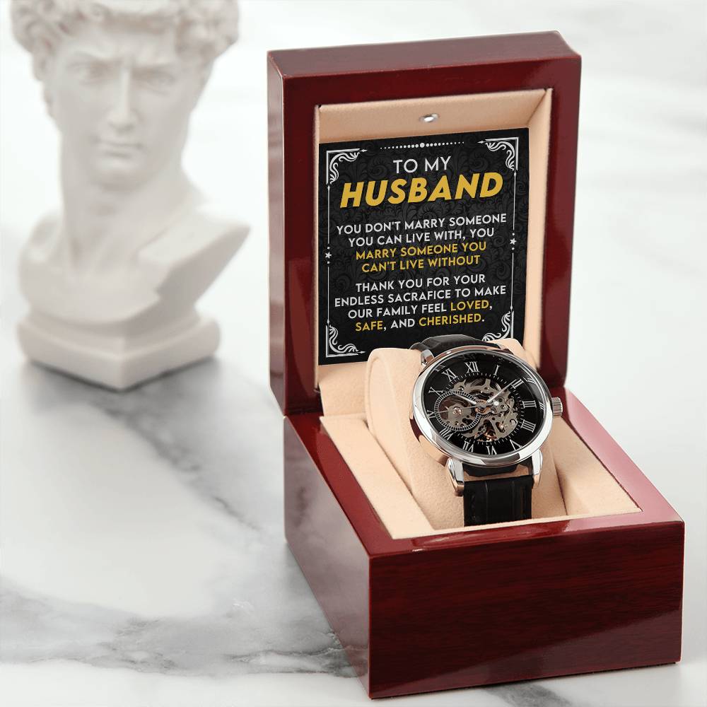 To My Husband – Luxury Openwork Watch | Heartfelt Gift from Wife