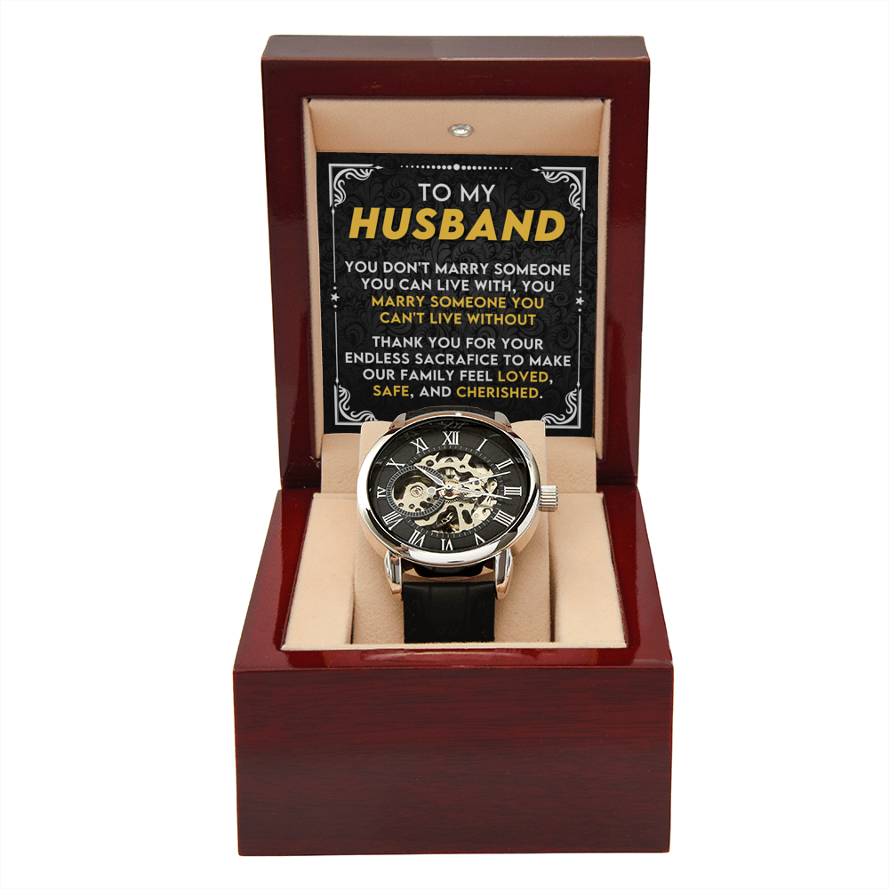 To My Husband – Luxury Openwork Watch | Heartfelt Gift from Wife