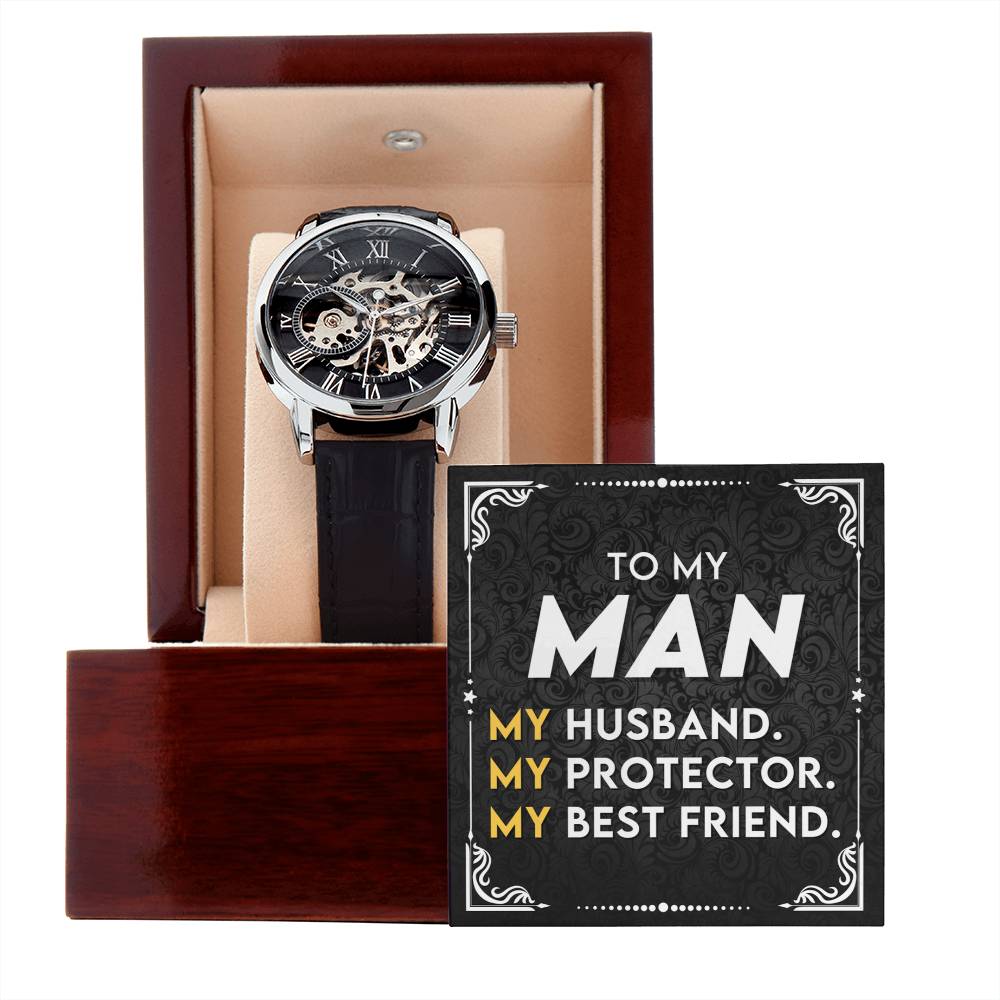 To My Man – Luxury Openwork Watch | My Husband, My Protector, My Best Friend