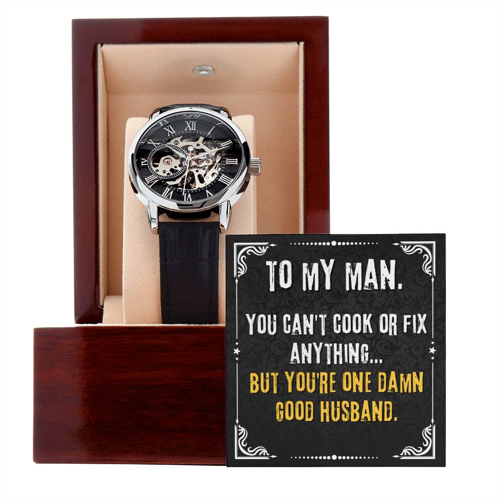 To My Man – Luxury Openwork Watch | Funny & Heartfelt Gift from Wife