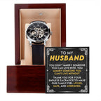 To My Husband – Luxury Openwork Watch | Heartfelt Gift from Wife