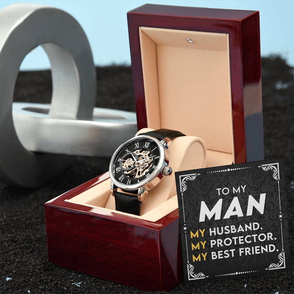 To My Man – Luxury Openwork Watch | My Husband, My Protector, My Best Friend