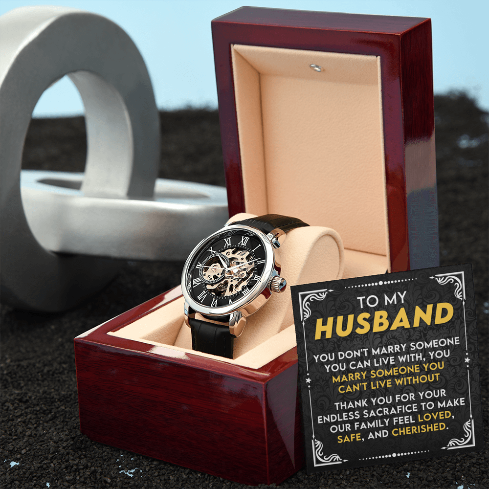 To My Husband – Luxury Openwork Watch | Heartfelt Gift from Wife