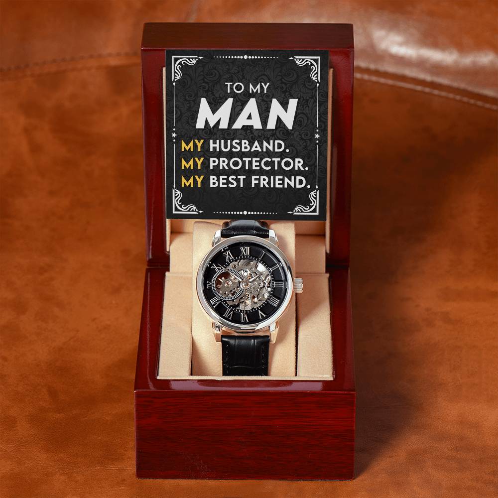 To My Man – Luxury Openwork Watch | My Husband, My Protector, My Best Friend