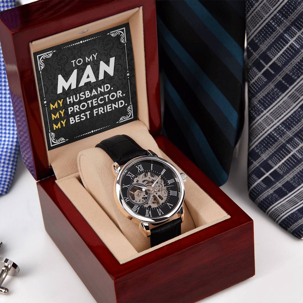 To My Man – Luxury Openwork Watch | My Husband, My Protector, My Best Friend