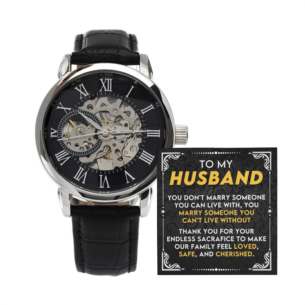 To My Husband – Luxury Openwork Watch | Heartfelt Gift from Wife