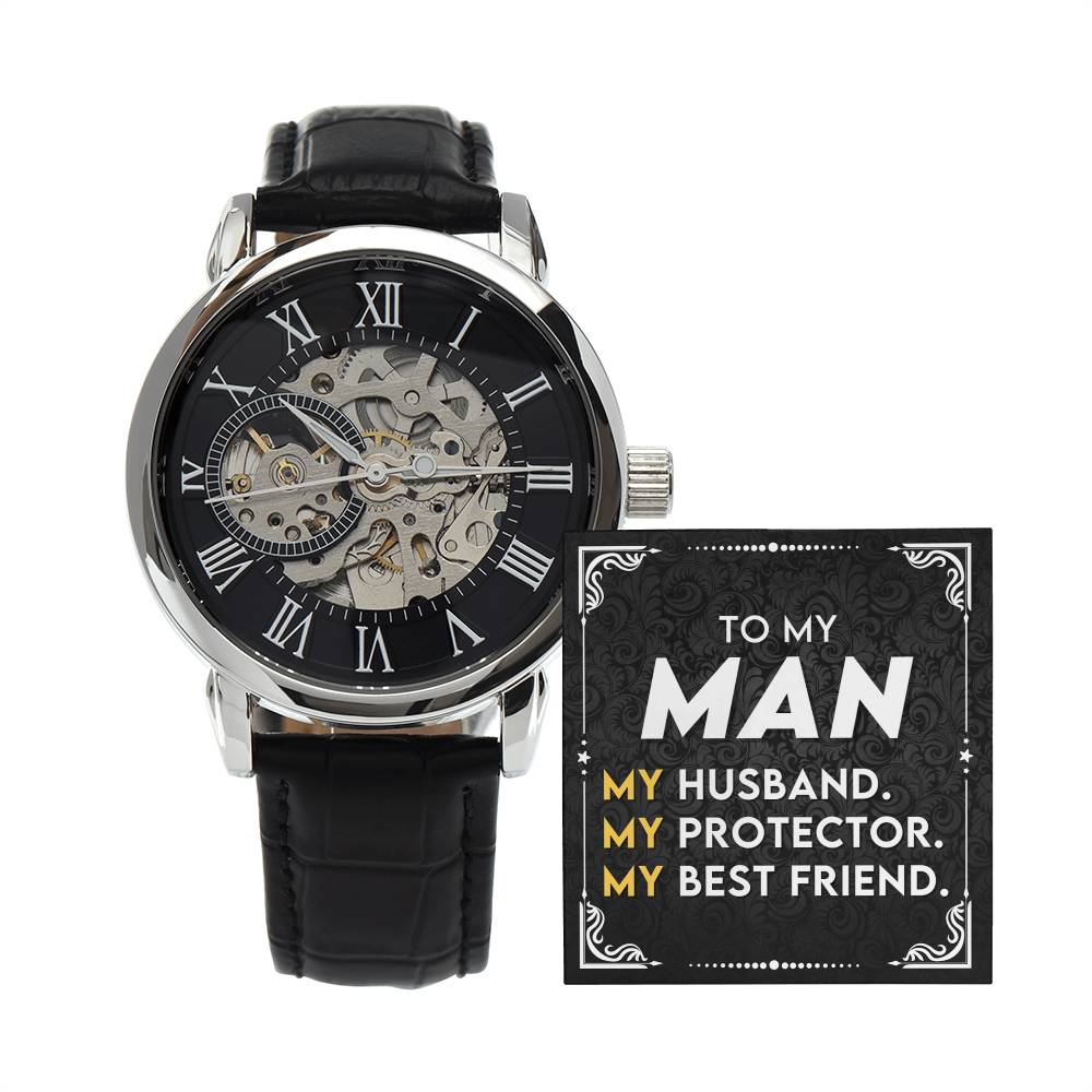 To My Man – Luxury Openwork Watch | My Husband, My Protector, My Best Friend
