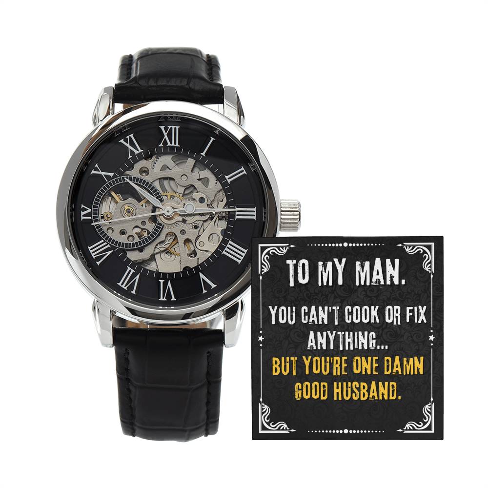 To My Man – Luxury Openwork Watch | Funny & Heartfelt Gift from Wife