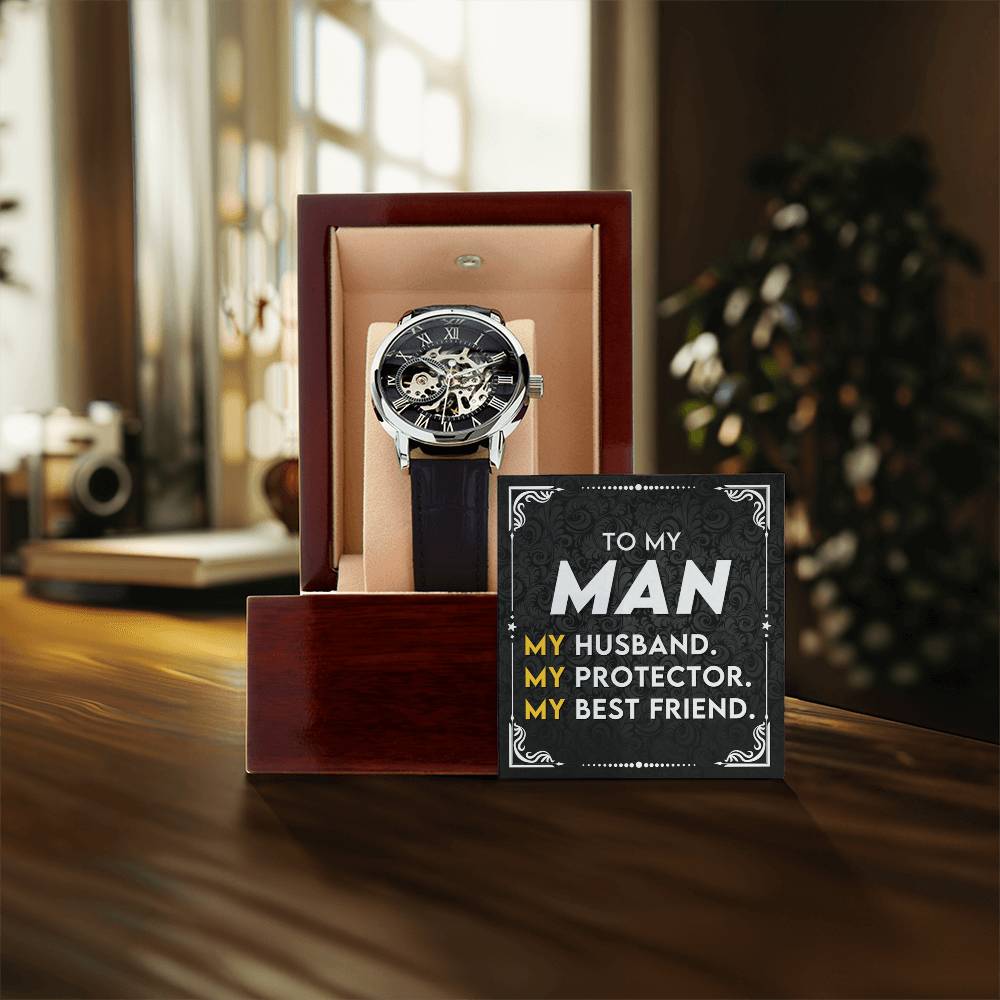 To My Man – Luxury Openwork Watch | My Husband, My Protector, My Best Friend