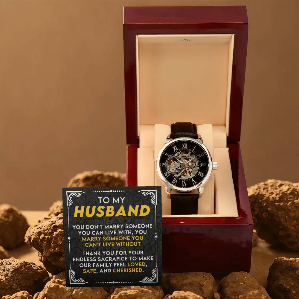 To My Husband – Luxury Openwork Watch | Heartfelt Gift from Wife