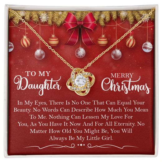 Christmas Love Knot Necklace for Daughter – A Gift from Mom