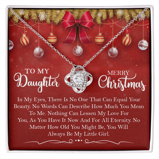 Christmas Love Knot Necklace for Daughter – A Gift from Mom