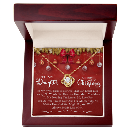Christmas Love Knot Necklace for Daughter – A Gift from Mom