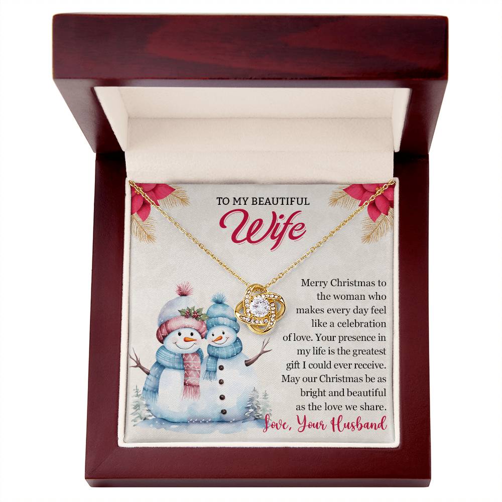 Christmas Love Knot Necklace for Wife – A Gift from Her Love