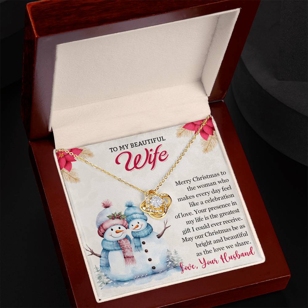 Christmas Love Knot Necklace for Wife – A Gift from Her Love