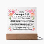 TO MY BEAUTIFUL WIFE SQUARE ACRYLIC PLAQUE 1