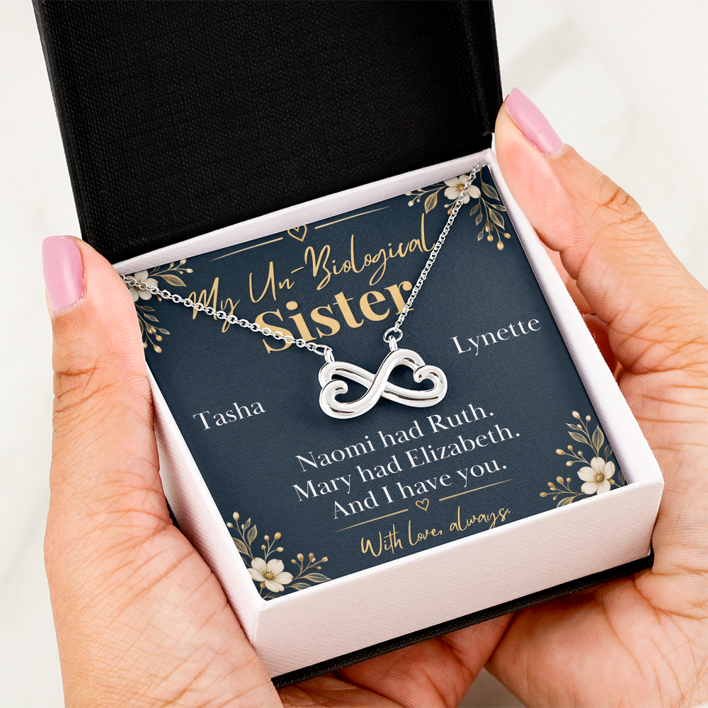 Personalized Un-Biological Sister Infinity Necklace – Christian Best Friend Gift