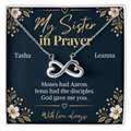 Prayer Partner Gift for Her – Personalized Sister in Christ Infinity Necklace – Christian Friend Gift