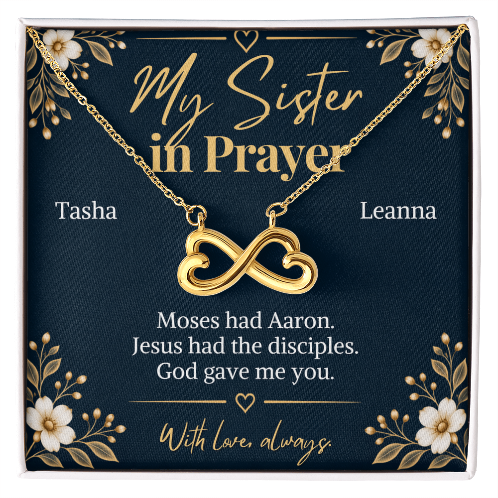 Prayer Partner Gift for Her – Personalized Sister in Christ Infinity Necklace – Christian Friend Gift