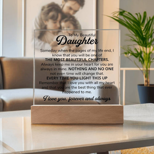 TO MY DAUGHTER CHAPTERS SQUARE PLAQUE