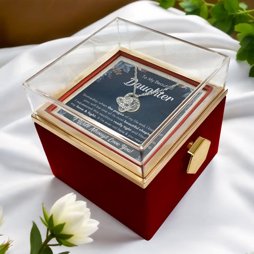Chapters Squeezed Name - Daughter Birthday Necklace with Rose Box