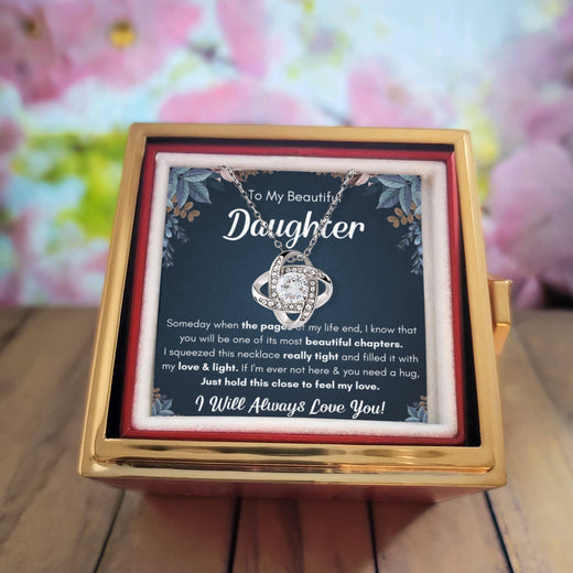 Chapters Squeezed Name - Daughter Birthday Necklace with Rose Box