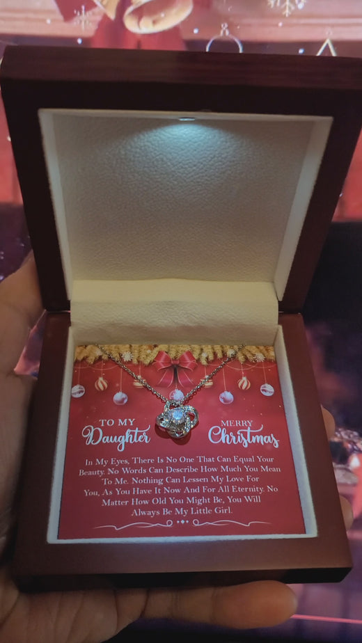 Christmas Love Knot Necklace for Daughter – A Gift from Mom