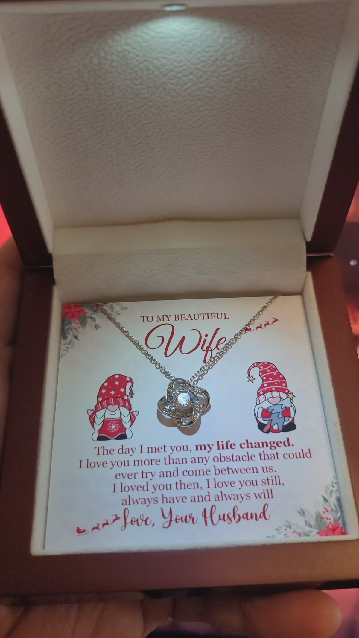Christmas Love Knot Necklace for Wife – The Day I Met You