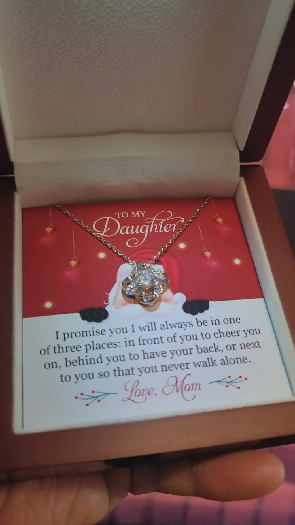 Christmas Love Knot Necklace for Daughter – A Promise from Mom