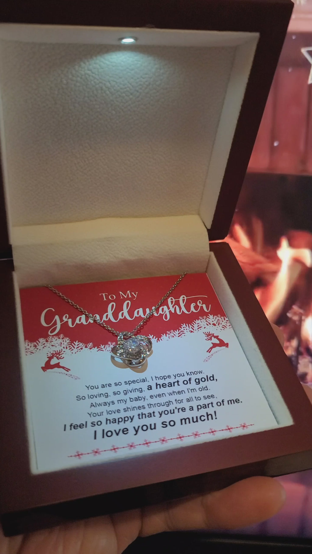 Christmas Love Knot Necklace for Granddaughter – You Are So Special