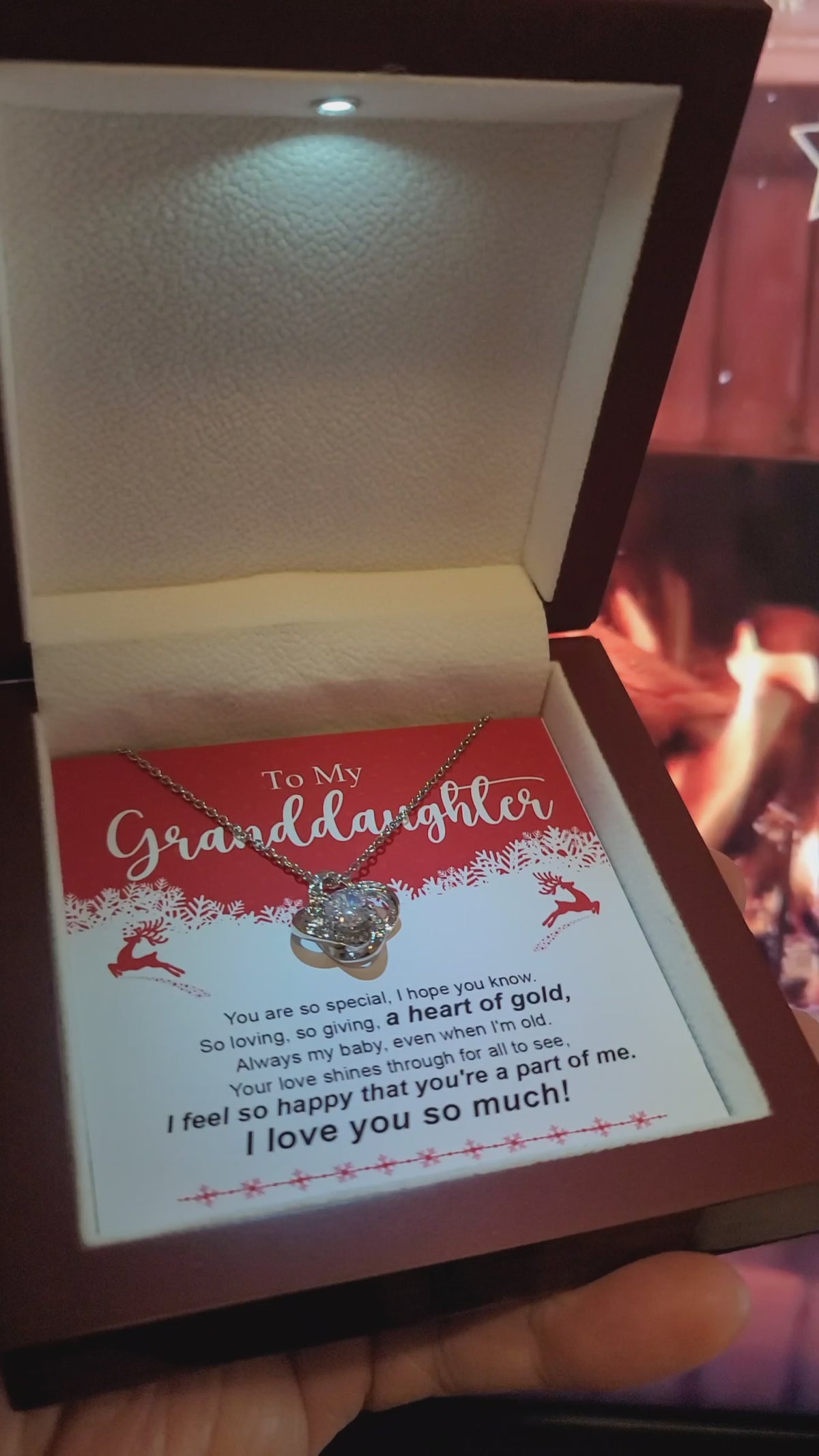 Christmas Love Knot Necklace for Granddaughter – You Are So Special