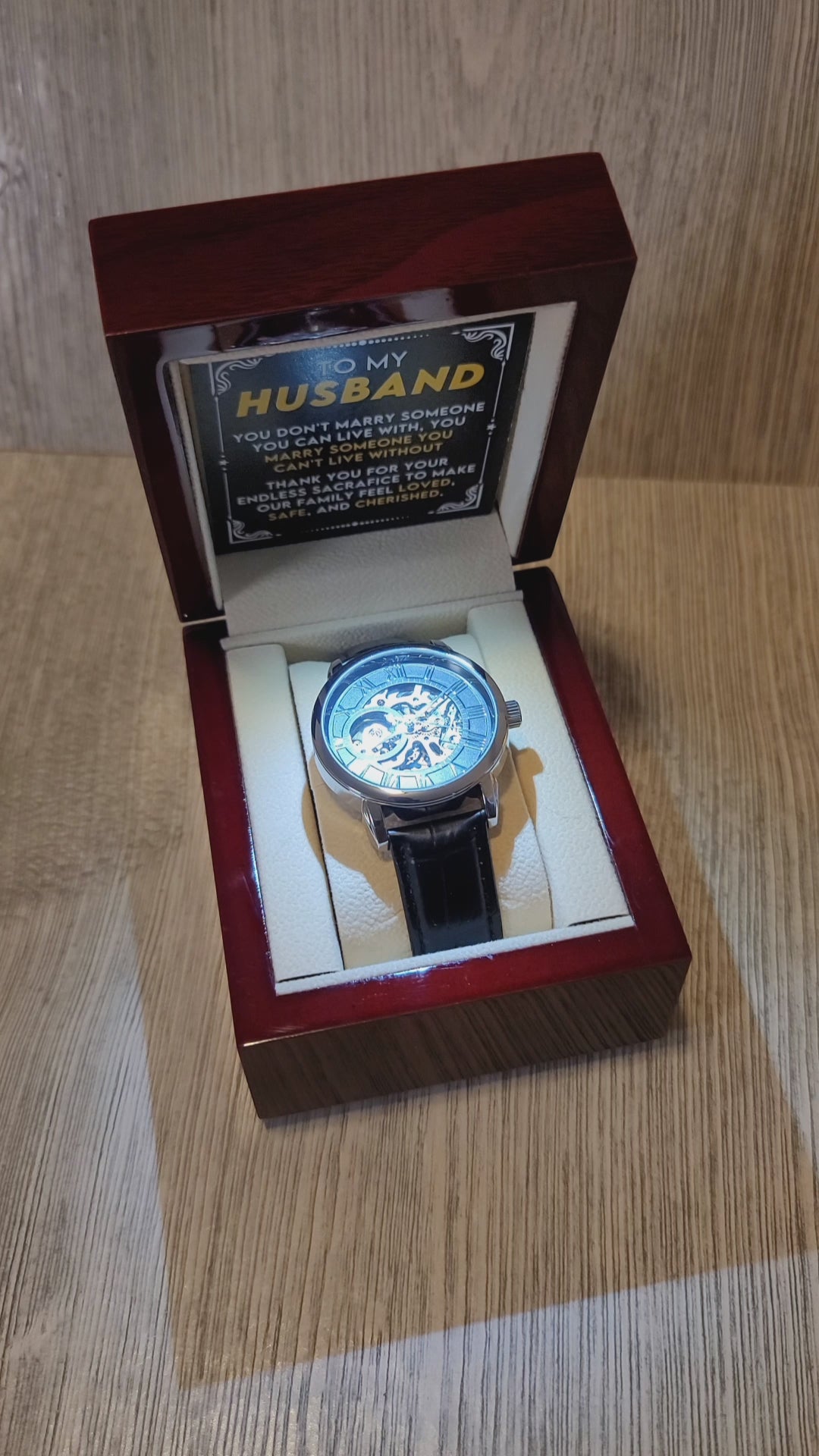 To My Husband – Luxury Openwork Watch | Heartfelt Gift from Wife