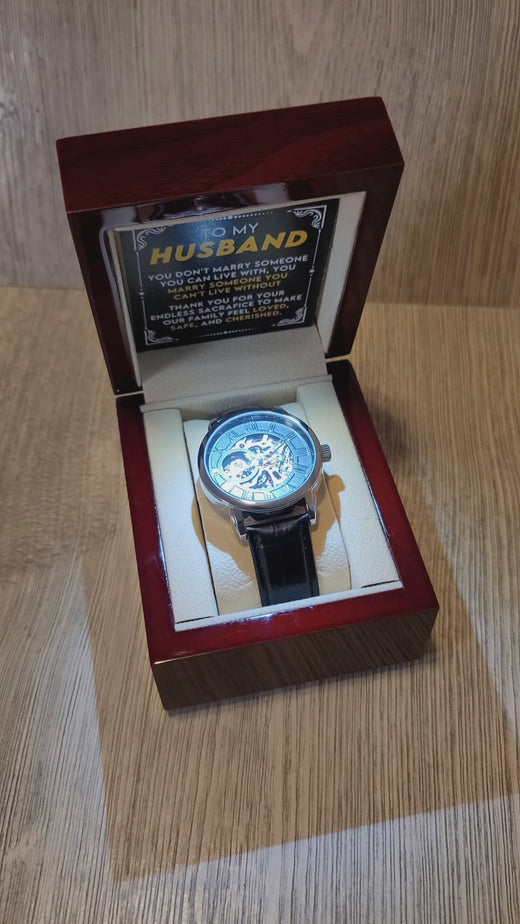 To My Husband – Luxury Openwork Watch | Heartfelt Gift from Wife