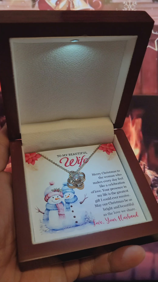 Christmas Love Knot Necklace for Wife – A Gift from Her Love